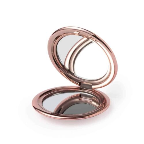 Pocket Mirror Metallic Pink 6.4 cm