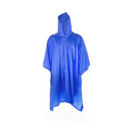 Reusable rain poncho adults blue
