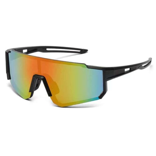 Black Sports Sunglasses - Blue/Yellow Glass
