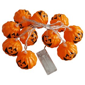 Halloween pumpkin string lights 2 meters 20 LED orange/black