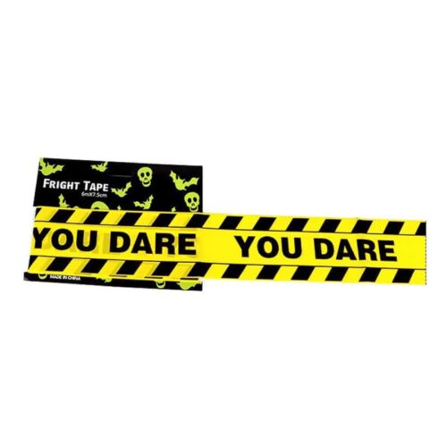Halloween Barrier Tape You Dare 75 mm x 6 meters black/yellow