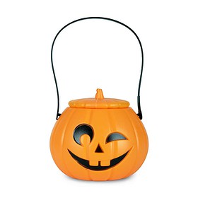 Halloween pumpkin bucket 13 cm orange/black