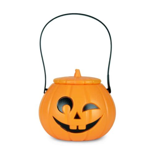 Halloween pumpkin bucket 13 cm orange/black