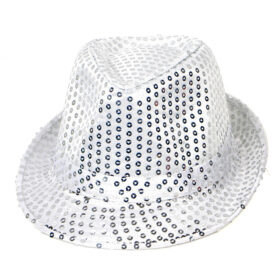 Fedora party hat sequins silver