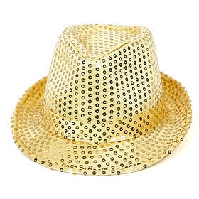 Fedora party hat sequins gold