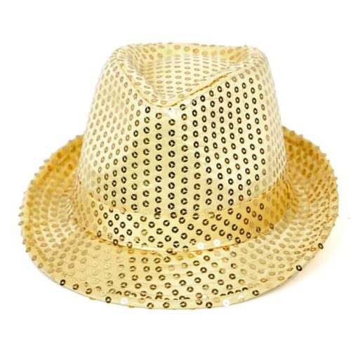 Fedora party hat sequins gold