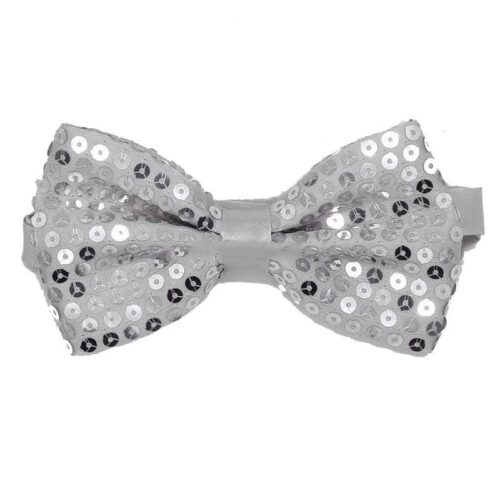 Silver Glitter Bow Tie