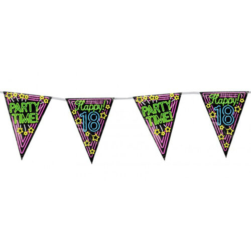 Flag Banner 18 Years Neon