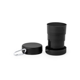 Foldable Cup with Carabiner - 220 ml - Black