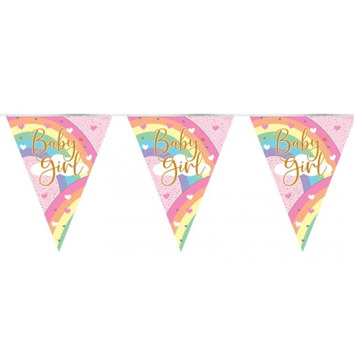 Pastel Flag Banner Birth of Girl