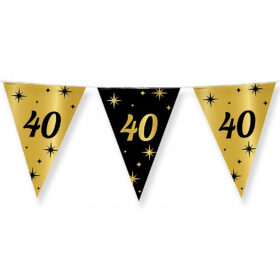 Flag Garland 40 Years Black/Gold