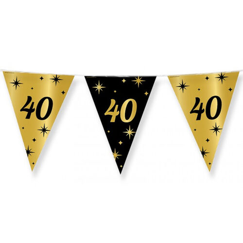 Flag Garland 40 Years Black/Gold