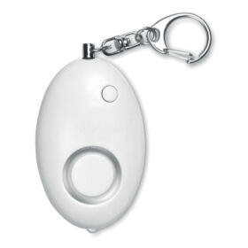 Self-defense alarm keychain with LED light white