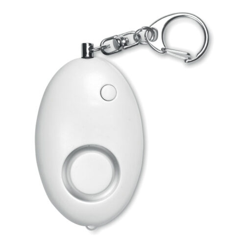 Self-defense alarm keychain with LED light white