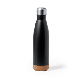 Stainless Steel/Cork Water Bottle 750 ml Black