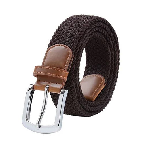 Braided belt elastic brown - 110 cm