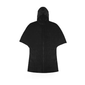 PEVA rain poncho with storage bag black