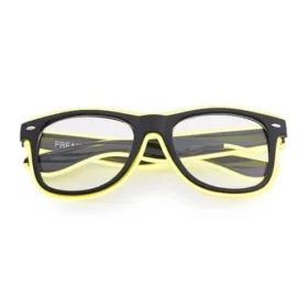 LED glasses with clear lenses black - neon yellow