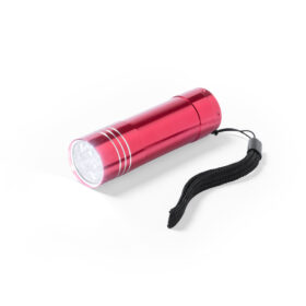 Flashlight 9 LED aluminum red