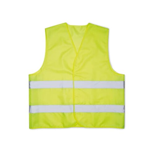 Safety Vest Neon Yellow with Storage Pouch
