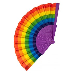 Festival hand fan Pride rainbow purple