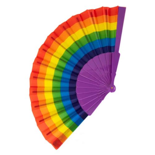 Festival hand fan Pride rainbow purple