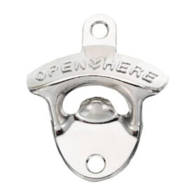 Wall-mounted silver bottle opener