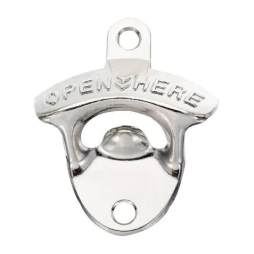 Wall-mounted silver bottle opener