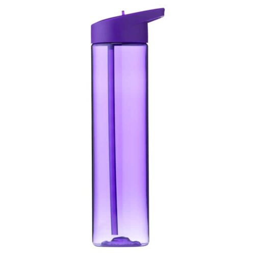 Water bottle with straw 600 ml purple