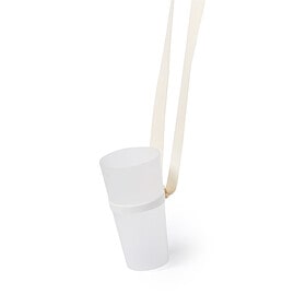 Lanyard with cotton/silicone cup holder natural