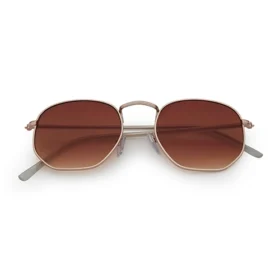 Trendy sunglasses with corners | brown mirror lenses