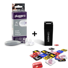Pluggerz Music festival earplugs + Coinkeepr coin holder