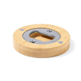 Bamboo bottle opener with magnet