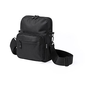 Shoulder Bag RPET Polyester 5 Compartments Black