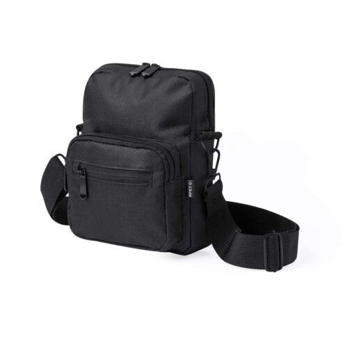 Shoulder Bag RPET Polyester 5 Compartments Black