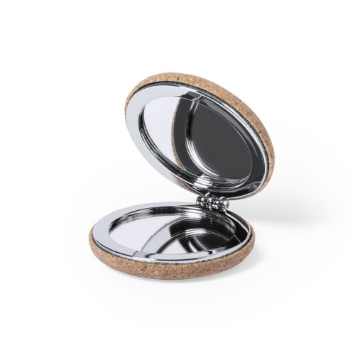 Pocket Mirror Cork Brown 6.2 cm