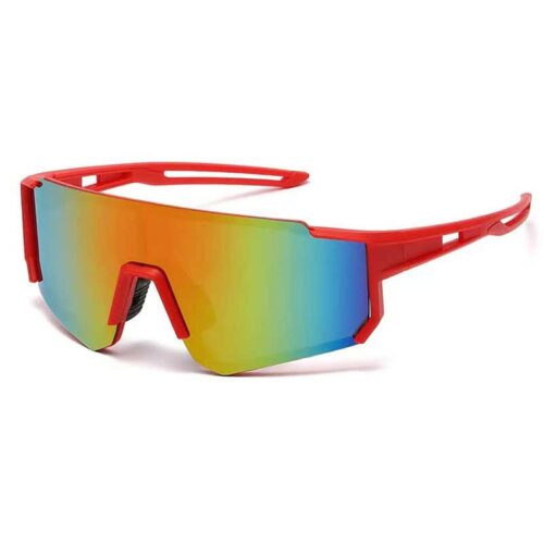 Red Sports Sunglasses - Blue/Yellow Lens