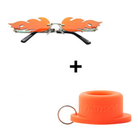 Flame sunglasses + Universal Party Cap orange