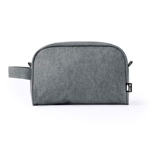 Toiletry Bag with Carrying Loop RPET Polyester Gray