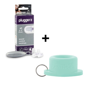 Pluggerz Music festival earplugs + Universal Partydop mint green