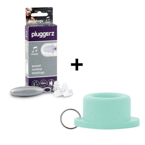Pluggerz Music festival earplugs + Universal Partydop mint green