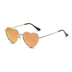 Heart-shaped sunglasses with orange lenses
