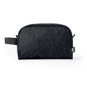 Toiletry Bag with Carry Loop RPET Polyester Black