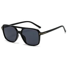 Aviator Square Black Sunglasses - With Black Lenses
