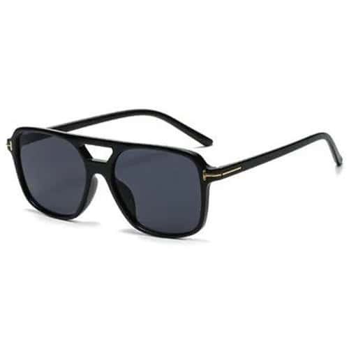 Aviator Square Black Sunglasses - With Black Lenses