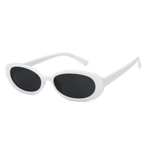 Oval Sunglasses Thick Frame - White