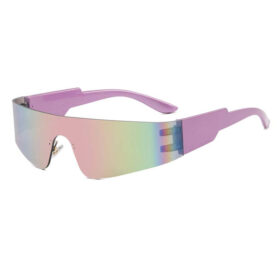 Purple sports sunglasses with rimless frame - Multicolor lenses