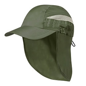 Cap with Neck Protection Microfiber Green