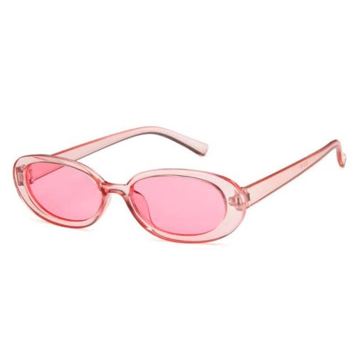 Sunglasses Oval Thick Frame - Pink