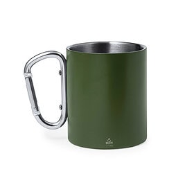 Mug with Carabiner 300 ml Stainless Steel Green